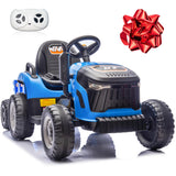 JOYRACER 24V Ride On Toys for Kids, Electric Ride on Tractor w/400W Motors, Tiltable & Detachable Trailer, Adjustable Seat, Blue