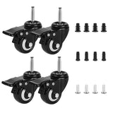 2 Inch Stem Casters Wheels with 5/16 x 1-1/2 (8x38mm) Stem, Set of 4 Furniture Wheels Replacement Parts with Iron and Plastic So