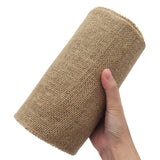 INSPIRELLE 8 Natural Burlap Fabric Roll 10 Yards Jute Ribbon for Gift Wrapping Craft Projects Wedding Decoration Home Decoratio