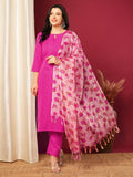 Anni Designer Women'S Rayon Blend Printed Straight Kurta With Pant & Dupatta (Barhai Pink-Vks01_S_Pink_Small),Pink,S,,,