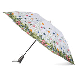 totes InBrella Reverse Closing Folding Umbrella Inverted Closure Compact Umbrella Portable, Windproof Rainresistant Travel 