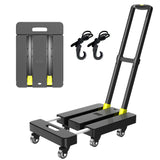 180LBS Folding Hand Truck Dolly Cart, Portable Aluminum with Telescoping Handle and Elastic Cord for Luggage, Boxes, Functionali