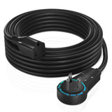 Maximm Cable 15 Feet 360 Rotating Flat Plug Extension Cord/Wire, 3 Prong Grounded Wire 16 Awg Power Cord - Black UL Certified