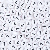 Yiizzxin 200pcs Round White Number 7 Beads for Bracelets,Acrylic Single Digit Bead,4x7mm Flat Number Beads for Jewelry Making(Ro