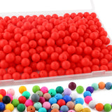 Sunrony 170Pcs 15mm Silicone Beads for Keychain Making, Round Silicone Beads for Pens and Necklace Bracelet Crafts Making(Scarle