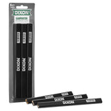 DIXON Industrial Carpenter Pencils, Medium, Black and Silver, 6Pack, (14206)