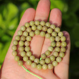6mm Natural Stone Beads 65 Pcs Avocado Jade Crystals Round Smooth Genuine Stone Loose Gemstone Beads for Bracelet Jewelry Making