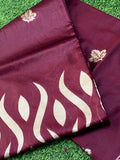 Flosive Womens Kanjivaram Silk Saree With Handloom Weaving Work With Blouse (Maroon)