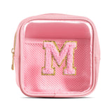 Glitzcharm Mini Makeup Bag, Small Makeup Bag for Purse Waterproof Clear Makeup bag Leather Cosmetic Bag Square Make Up Bag Pouch