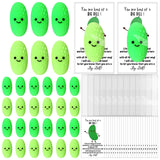 Wettarn 30 Sets Emotional Luminous Pickle Stress Ball Gift Bulk Christmas Appreciation Gift Cute Inspirational Pickle Squeeze Mi