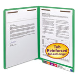 Smead 25140 TwoInch Capacity Fastener Folders Straight Tab Letter Green 50/Box