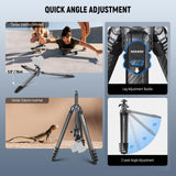 Neewer Litetrip Lt38 61 Travel Tripod Carbon Fiber For Camera, 360 Pan Tilt Low Profile Ball Head, Flexible Center Axis, Arca