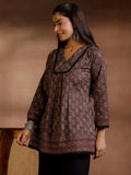 Libas Women'S Cotton Floral A-Line Kurti (290630R Grey Grey M