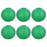 PATIKIL 12 Inch Paper Lanterns, 6 Pack Round Folding Hanging Lamp Shade for Wedding Home Party Festival Celebration, Dark Green