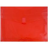 JAM PAPER Plastic Expansion Envelopes with Hook & Loop Closure - Letter Booklet - 9 3/4 x 13 with 2 Inch Expansion - Red - 12/Pa