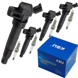 KSU Coil pack spark plug Double Iridium compatible with Hyundai Sonata 2.4L L4 Electric/gas 2011 2012 2013 2014 2015