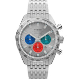 Timex Waterbury Traditional Analog Watch For Man With Silver Round Dial & Silver Stainless Steel Bracelet Band Water Resistant M