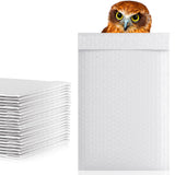 Amiff White Poly Bubble Mailers Self Seal, 12.5 x 18 Inch. Pack of 10 Bubble Packaging Envelopes for Shipping. Durable Padded En