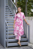 Anni Designer Women'S Rayon Viscose Straight Printed Kurta With Pant (Sunoni Pink-Vks01_Xxl_Pink_Xx-Large),Pink,2XL,Rayon Blend,Classic,