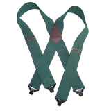 Holdup 2 Wide Contractor Suspenders for Men Heavy Duty Green Work Suspenders for Men with Patented Composite Plastic Gripper 