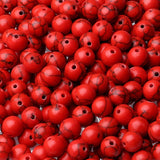 LAIDANLA Red Turquoise 8mm Natural Stone Beads Round Loose Gemstone Stone Beads for DIY Bracelet Necklace Earrings Jewelry Makin