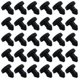 Cionyce 30 Pcs 4 mm Silicone Plugs Waterproof Stoppers, Black Round Rubber Plugs for Round Holes