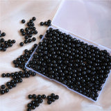 Black Glass Beads Bulk, 8mm Glass Beads for Barcelet and Jewelry Making DIY Crafts (360pcs)