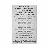 CPLJW 7th Anniversary Card Gifts for Her, 7 Year yr Happy Anniversary Romantic Wallet Card Gifts for Him