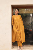 Gosriki Women'S Rayon Viscose A-Line Printed Kurta With Palazzo (Khergam Yellow-Gs_Xl_Mustard_X-Large),Mustard,,B0F13S6LVQ