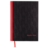 Black n Red Notebook, Business Journal, 113/4 x 81/4, 96 Sheets, Ruled, Optik Paper, Hardcover, Casebound, Black (D66174)