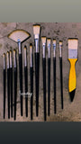 Rana Artists Paint Brush Set, 13 Assorted Brushes for Watercolour Gouache Oil Acrylic, Professional MixedSize Brushes with Sto