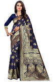Sugathari Womens Art Silk Navy Blue Kanchipuram Saree (SAN PARI 63 N BLUE)