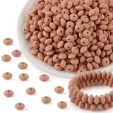 Kovict 300Pcs 12mm Silicone Lentil Beads, Silicone Spacer Beads for Necklace Bracelet Keychain Pens Craft(Peach)