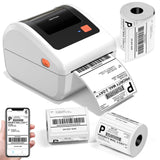 Omezizy Bluetooth Shipping Label Printer White & 750 Pcs Labels