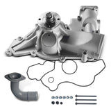 A-Premium Engine Water Pimp W/Curved Pipe & O-Rings & Bolts [fits OHV, 8Cyl 7.3L Turbo] Compatible with Ford [F,E-Class] E-350 E
