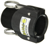Banjo 125B Polypropylene Cam & Groove Fitting, 11/4 Female Coupler x NPT Male