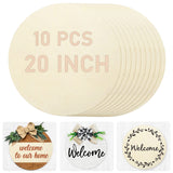 Whaline 20 x 0.1 Inch Wood Circles for Crafts, 10 Pcs Christmas Unfinished Round Wooden Discs Farmhouse Rustic Wood Door Hanger 