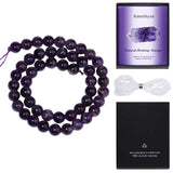 Song Xi 60pcs 6mm Natural Amethyst Stone Beads for Jewelry Making, Gemstones Beads Bracelet for Necklace Earring Keychain, with 