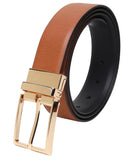 Zacharias MenS Pu Leather 35 Mm Reversible Belt Gld18 (Free Size_Light Brown) (Pack Of 1)