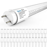 Sunco 30 Pack T8 LED 4FT Tube Light Bulbs Ballast Bypass Fluorescent Replacement, 5000K Daylight, 15W, Clear Cover, Retrofit, Si