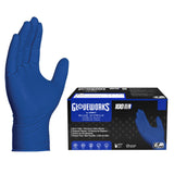 GLOVEWORKS HD Royal Blue Nitrile Industrial Disposable Gloves, 6 Mil LatexFree, Raised Diamond Texture, XLarge Box of 100