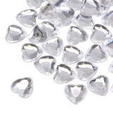 MECCANIXITY 40 Pcs Acrylic Heart Rhinestone 20mm Flat Back Plastic Gems Jewelry Stickers for Craft Bead Face Painting Costume Je