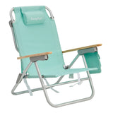 SUNNYFEEL Low Back Folding Beach Chair, Aluminum Heavy Duty Beach Chair with 3 Reclining Position, Portable Camping Chair for Ad