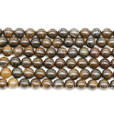 Malahill semiprecious Stone Beads for Jewelry Making, Sold per Bag 5 Strands Inside, Bronzite 8mm