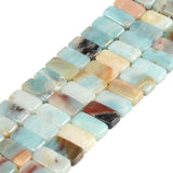 20mm Amazonite Fashion Flat Rectangle Loose Beads Double Holes DIY Jewelry Making Strand 8 Inches