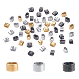PH PandaHall 60pcs Rectangle Slide Charms 6 Colors Stainless Steel Quick Connector Leather Rope Clips Large Hole Slider Loose Be
