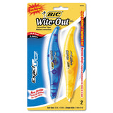 BIC WOELP21 WiteOut Exact Liner Correction Tape, 1/5Inch x 236Inch, Blue/Orange, 2/Pack (BICWOELP21)