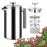 Small French Press Coffee Maker 1 Cup - 12oz/350ml Single Cup Metal French Press(1 Cup), Stainless Steel Double Wall Insulated C