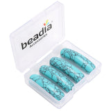 BEADIA Curved Blue Turquoise Stone Beads 36x10mm 4pcs for DIY Bracelet Jewelry Making