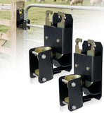Toplamper 2 Way Farm Gate Latch, 2PC Heavy-Duty Fence Gate Latch with Self-Locking Nut, Black Livestock Gate Latch Compatible wi